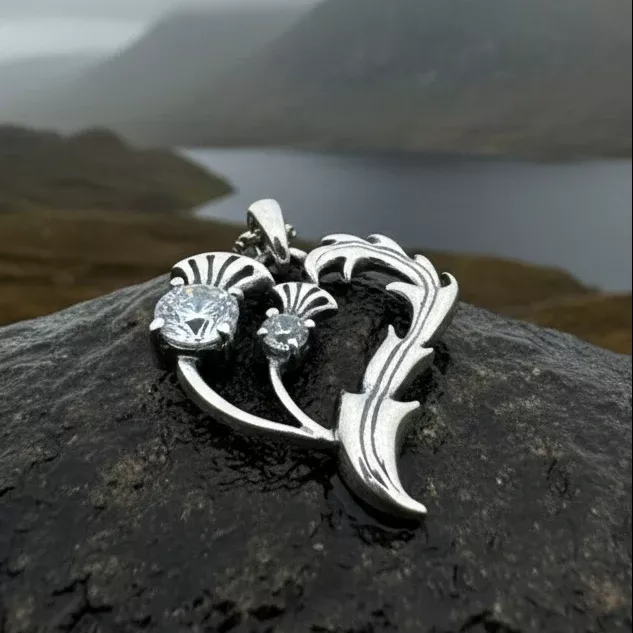 Lovely Dainty Scottish Thistle Necklace