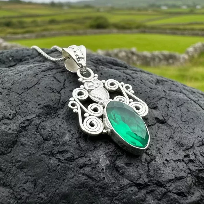 Mirra Owl Necklace in Sterling Silver