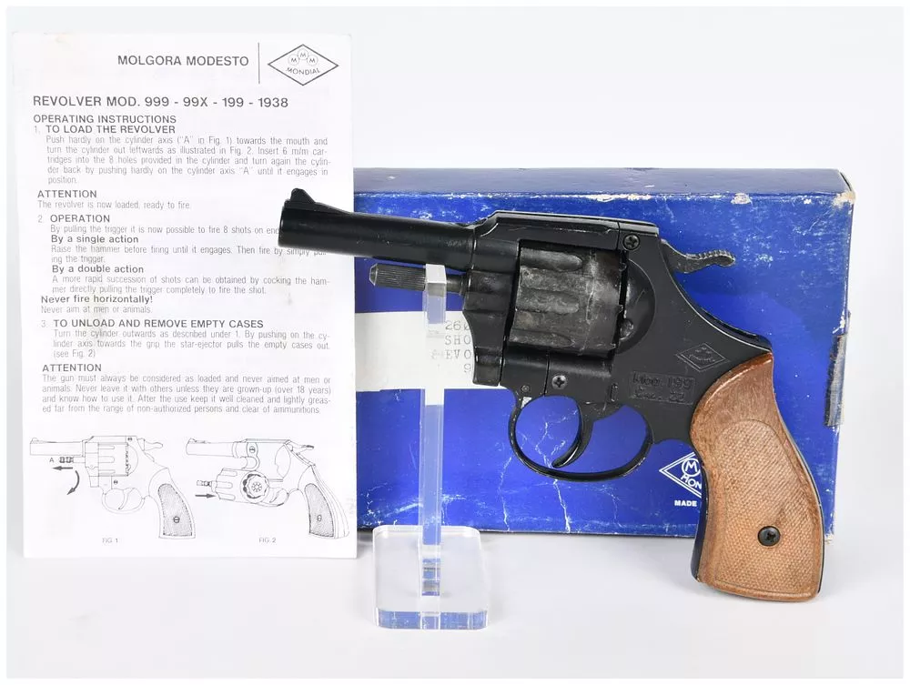 Mondial Model 199 .22 Caliber Tear Gas Revolver with Box and Manual