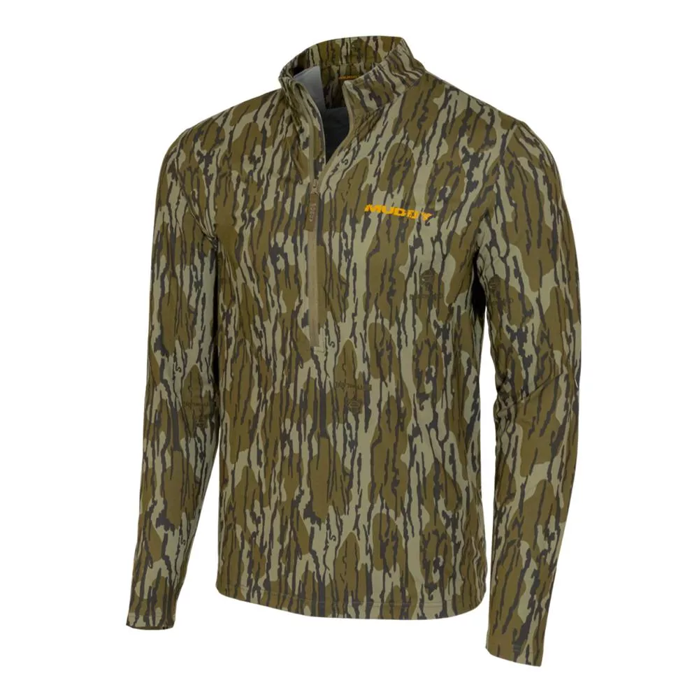 Muddy TR Lightweight Quarter Zip Long Sleeve Shirt - Mossy Oak Bottomland