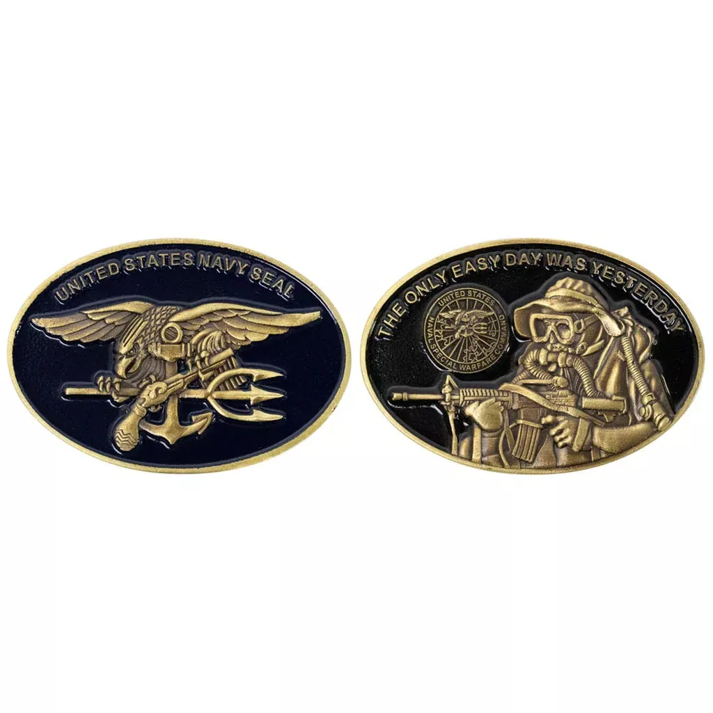 Navy Seal With Trident Oval Coin