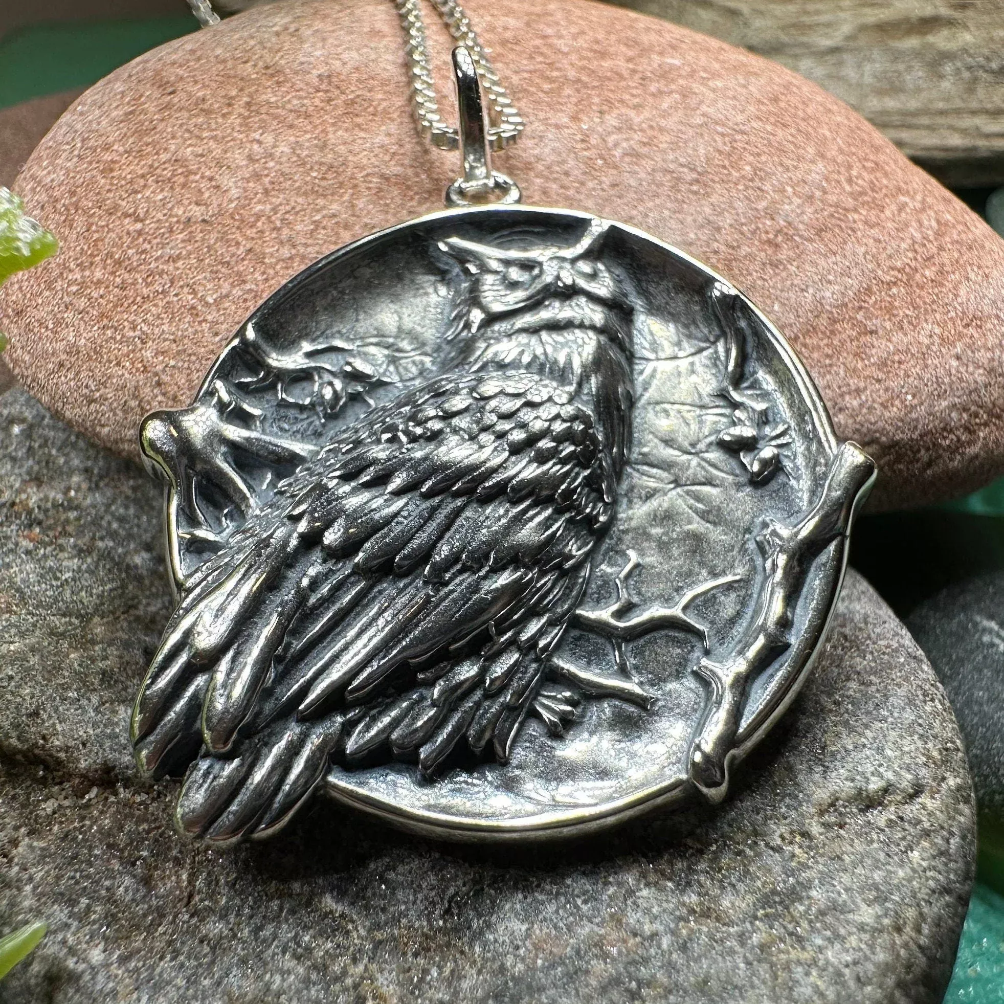 Night Watcher Owl Moon Necklace