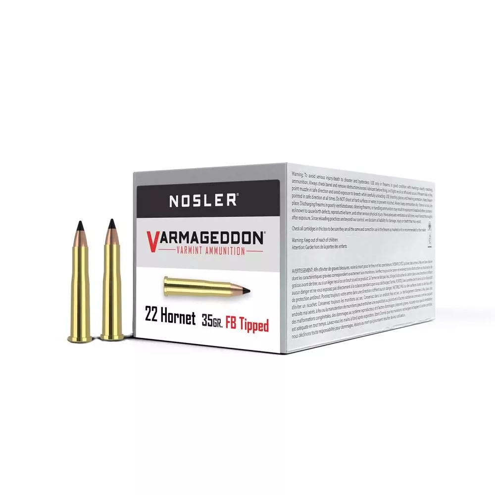 Nosler Varmegeddon .22 Hornet 35gr FB Tipped - 20 Rounds