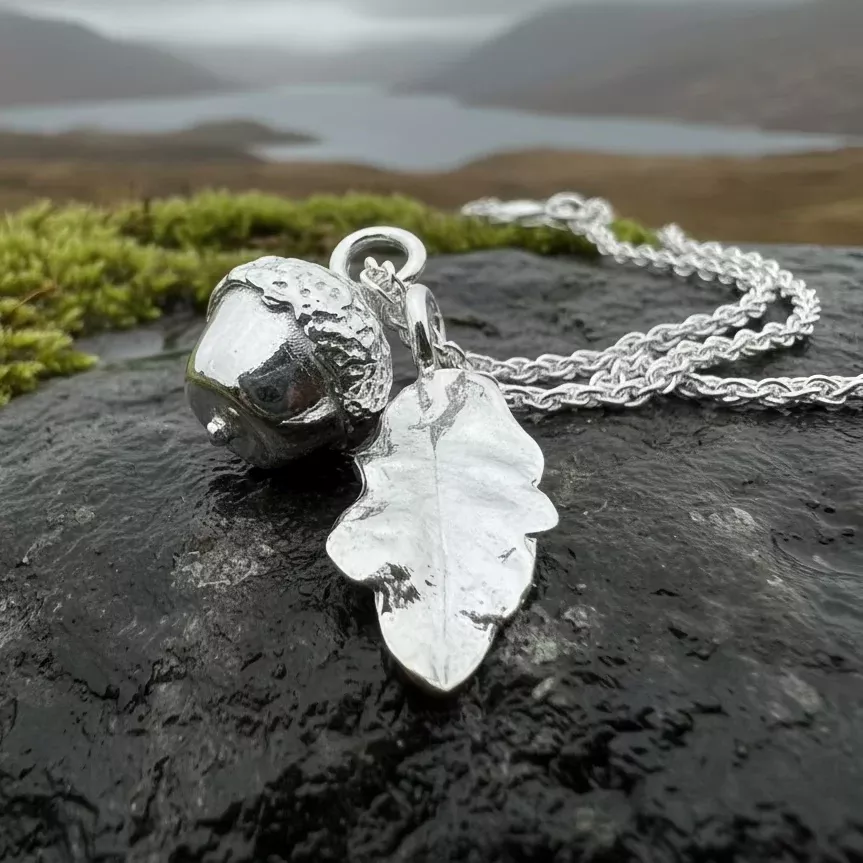 Oak Leaf & Acorn Necklace