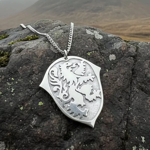 Pewter Lion of Scotland Necklace - Handmade in Scotland