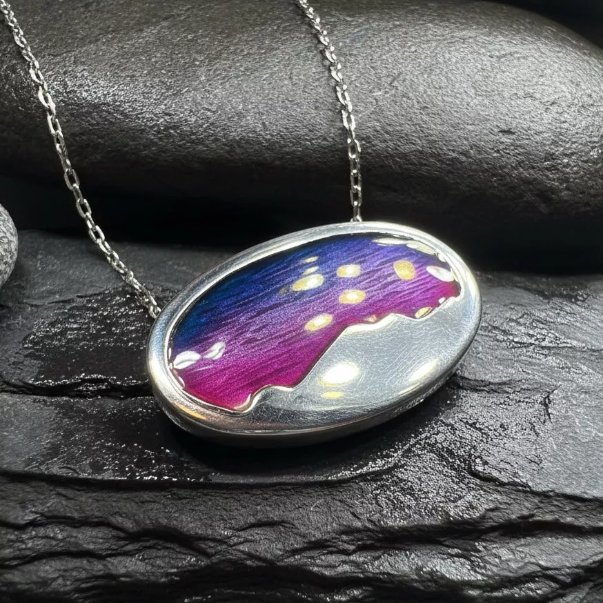Purple Skies Northern Lights Necklace - Handmade in Scotland
