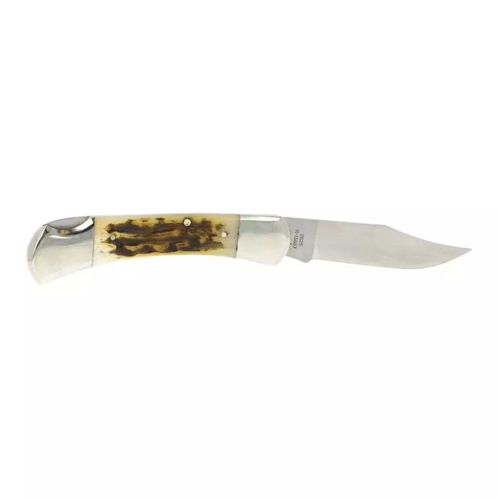 Remington Ole Granddad Bullet Folding Knife - 3-3/4 Clip Blade Stag