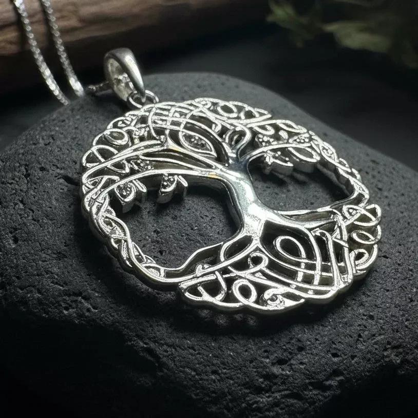 Rhona Celtic Tree of Life Necklace in Sterling Silver