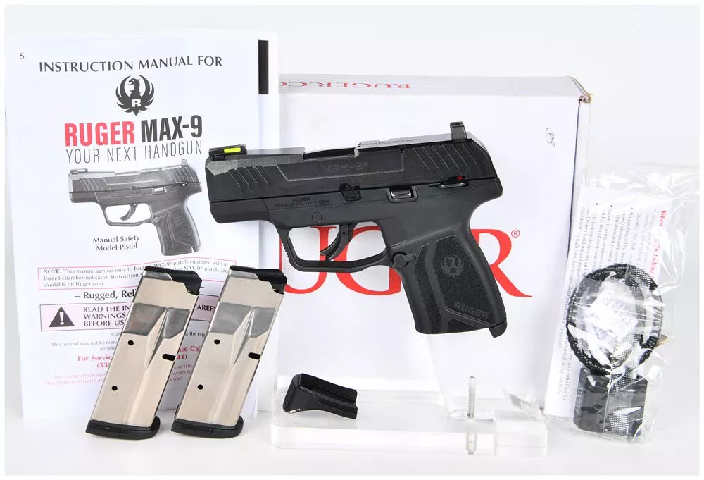 Ruger MAX-9 9mm Luger Semi-Automatic Pistol, Manual Safety Model, with 3 3/16 Inch Barrel