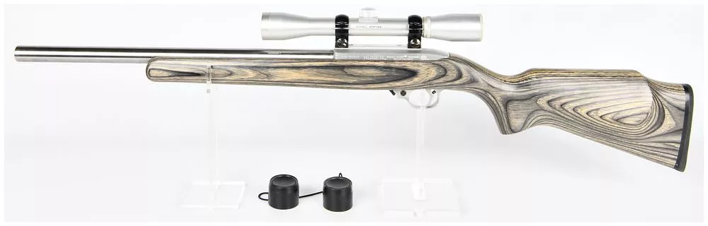 Ruger Model 10/22 Carbine, .22 LR, Stainless with Gray Laminate Stock and Bushnell Scope