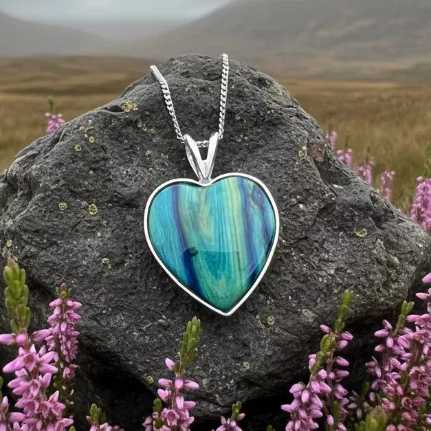 Scottish Heathergems Heart Necklace - Handmade in Scotland
