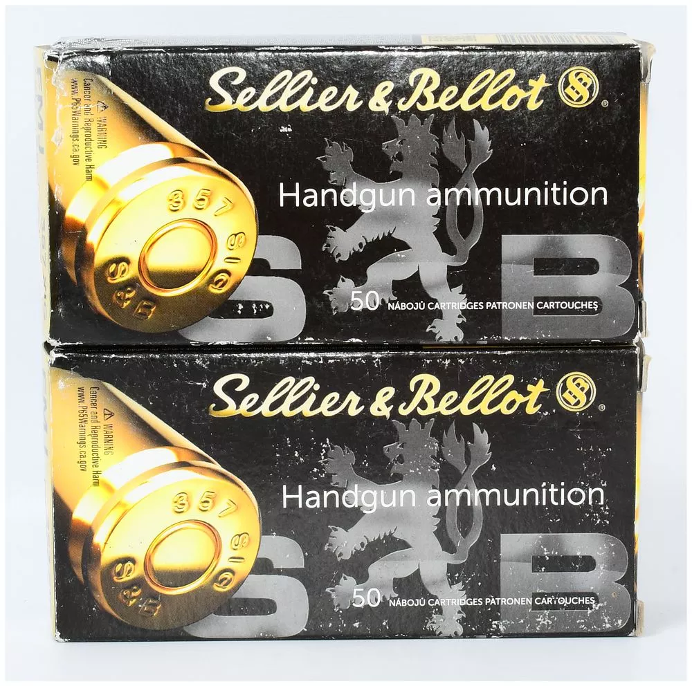 Sellier & Bellot 357 SIG FMJ 140gr Handgun Ammunition, 100 Rounds