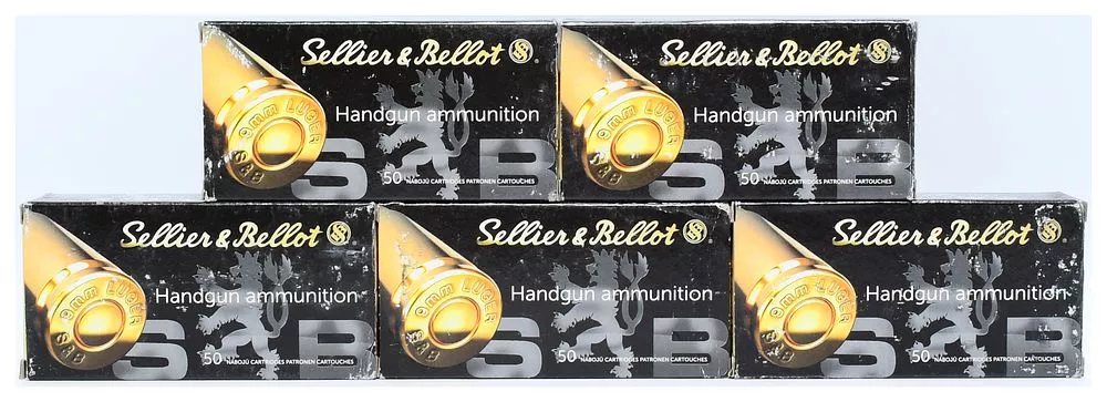 Sellier & Bellot 9mm Luger 115 Grain Jacketed Hollow Point Handgun Ammunition, 250 Rounds