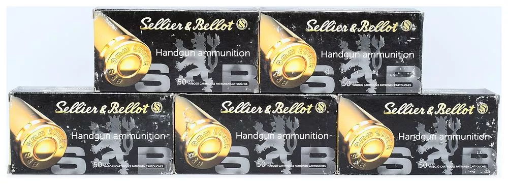 Sellier & Bellot SB9C 9mm Luger 115 gr Jacketed Hollow Point (JHP) Handgun Ammunition, 250 Rounds