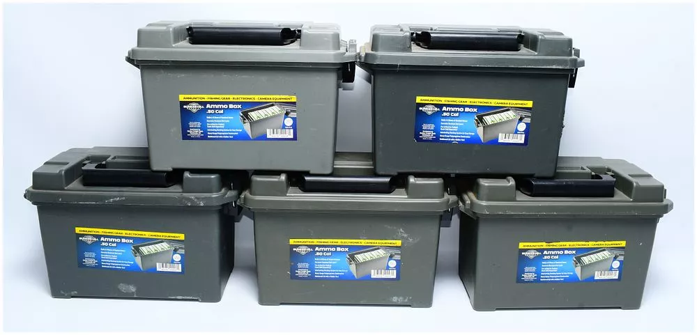 A Set of Five Bunker Hill Security .50 Caliber Ammo Boxes