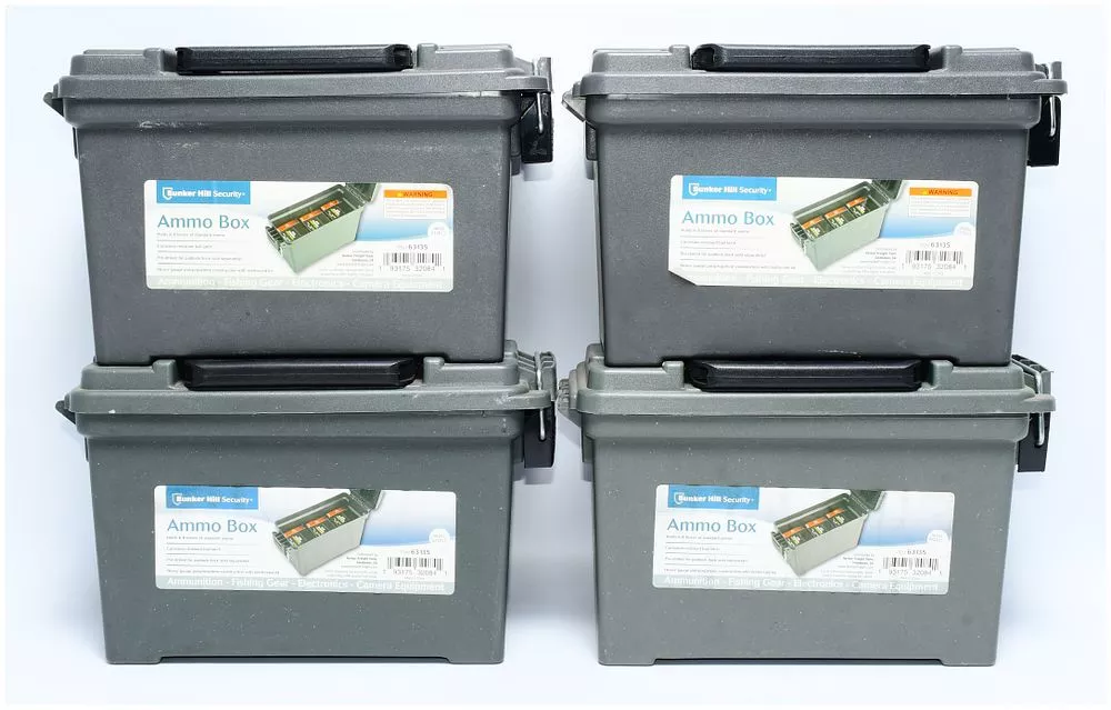 A Set of Four Bunker Hill Security Ammo Boxes