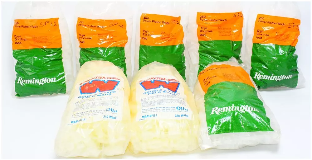 Seven Packages of Remington and Winchester-Western 12 Gauge Shotgun Reloading Wads