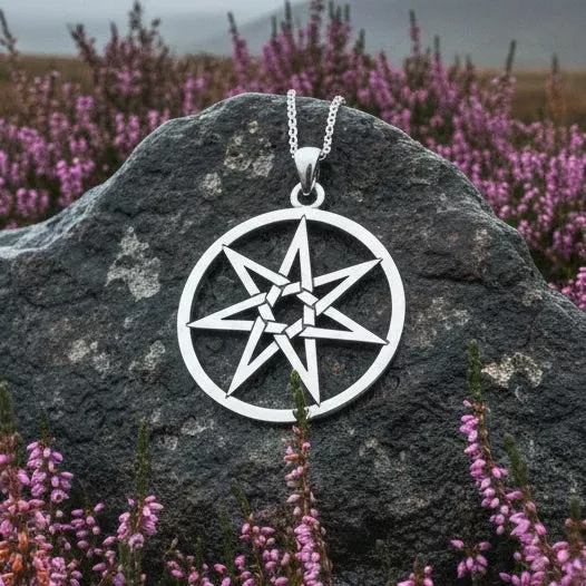 Seven Pointed Elven Star Necklace in Sterling Silver