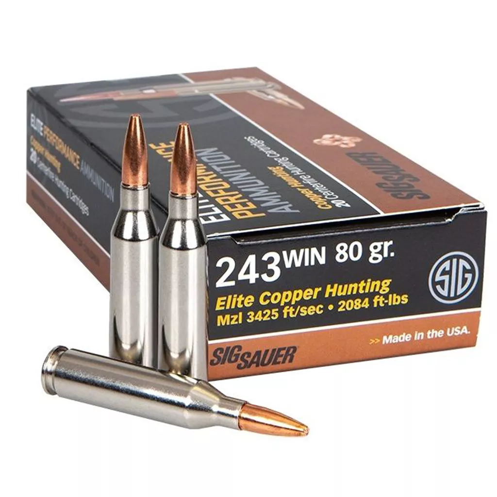 Sig Sauer Elite Copper Hunting Ammo .243 Win 80 gr - 20 rd