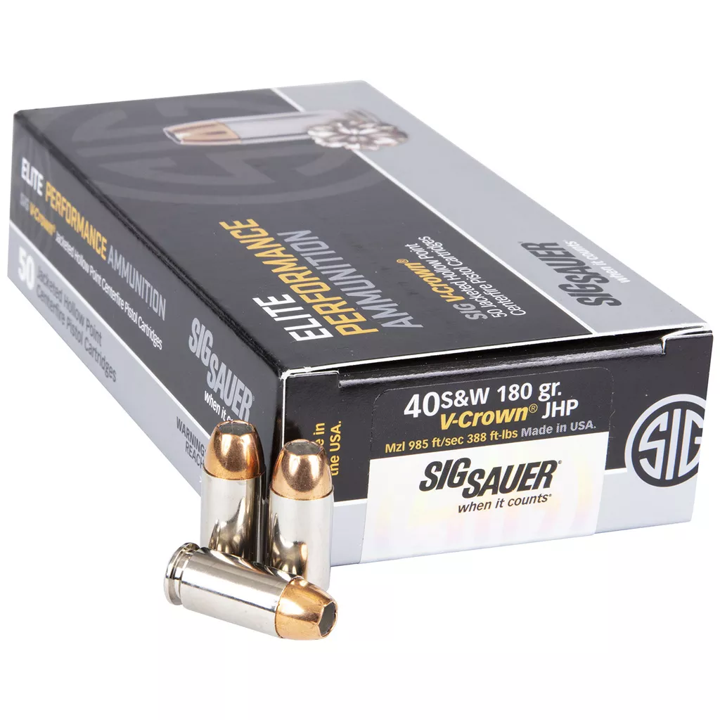 Sig Sauer Elite V-Crown .40 S&W 180gr JHP Pistol Ammo - 50rd