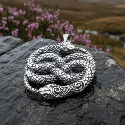 Sivart Celtic Snake Necklace in Sterling Silver