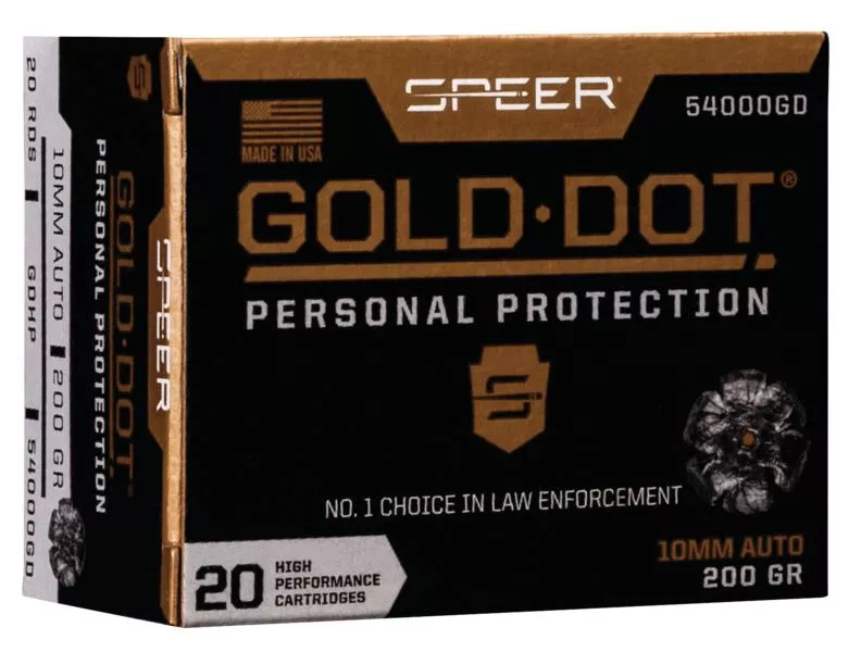Speer Gold Dot 10mm Auto Handgun Ammunition 200 gr HP