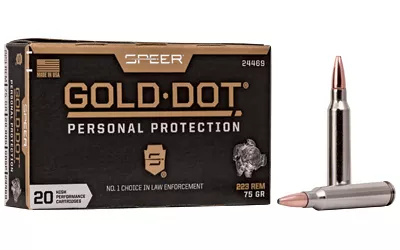 Speer Gold Dot .223 Rem 75gr Soft Point Ammunition
