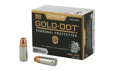 Speer Gold Dot 9mm 147gr HP Handgun Ammunition - 20 Rounds
