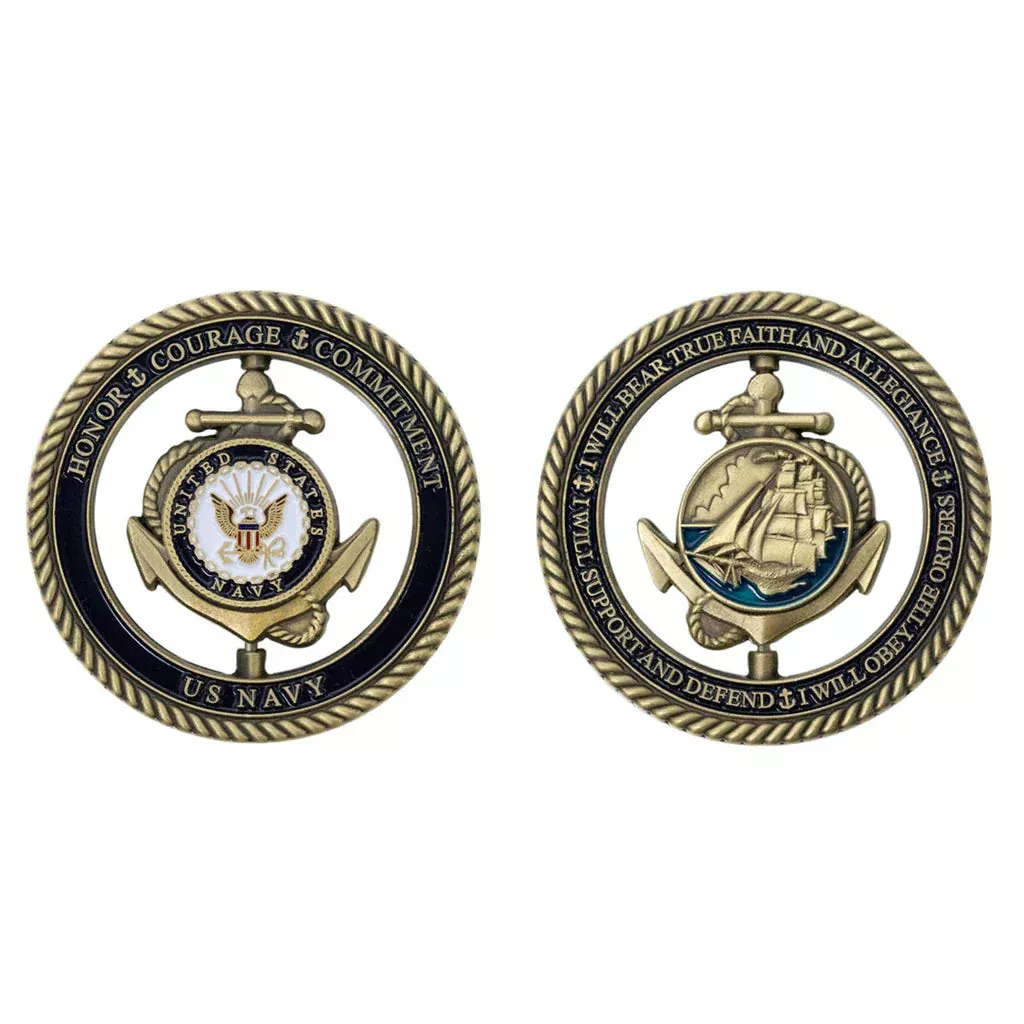 Spinner Navy Core Values Coin