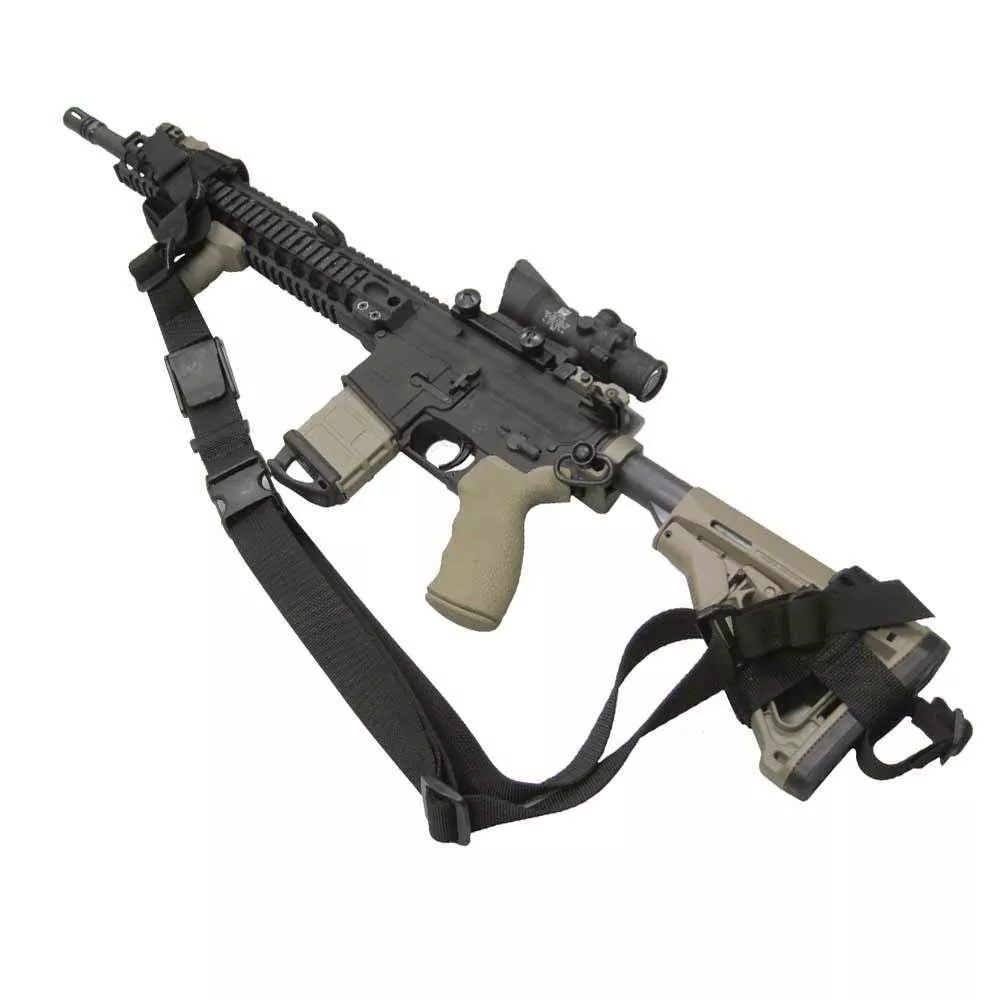 TacShield PRS Hands Free Rifle Sling with Stud QD Swivels Black