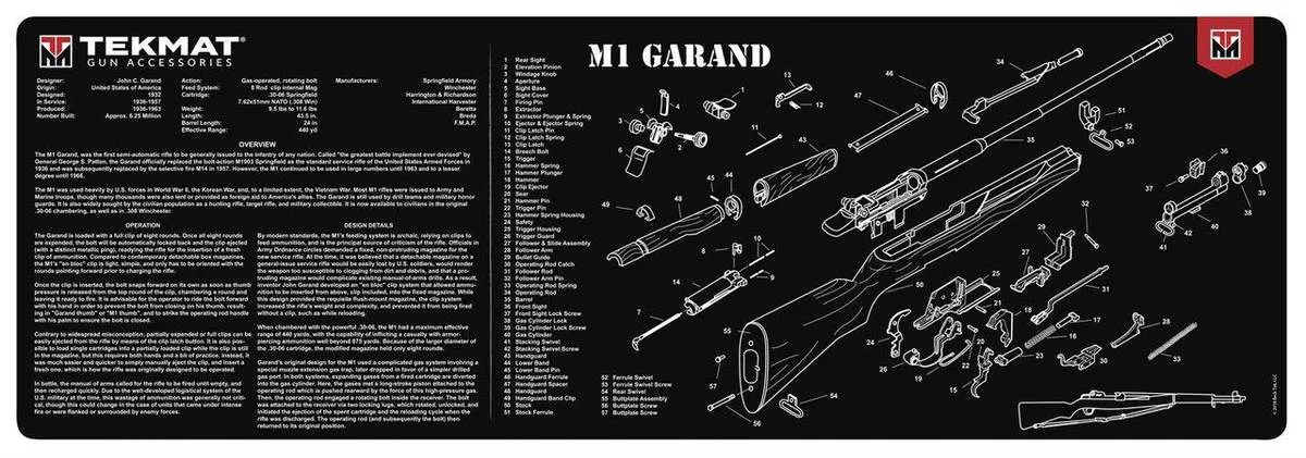 TekMat 12x36 Gun Cleaning Mat - M1 Garand