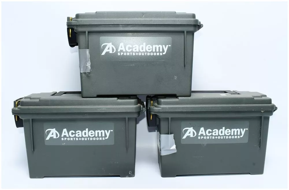 Three Academy Sports + Outdoors Field Ammo Boxes