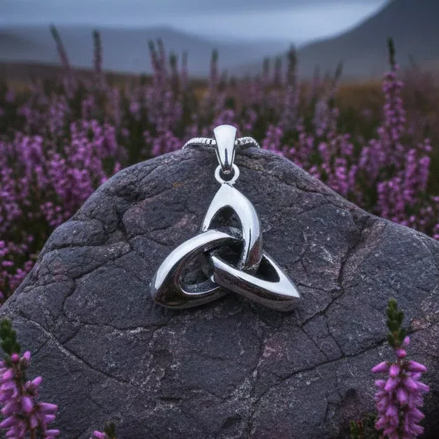 Three Demensional Trinity Knot Necklace in Sterling Silver
