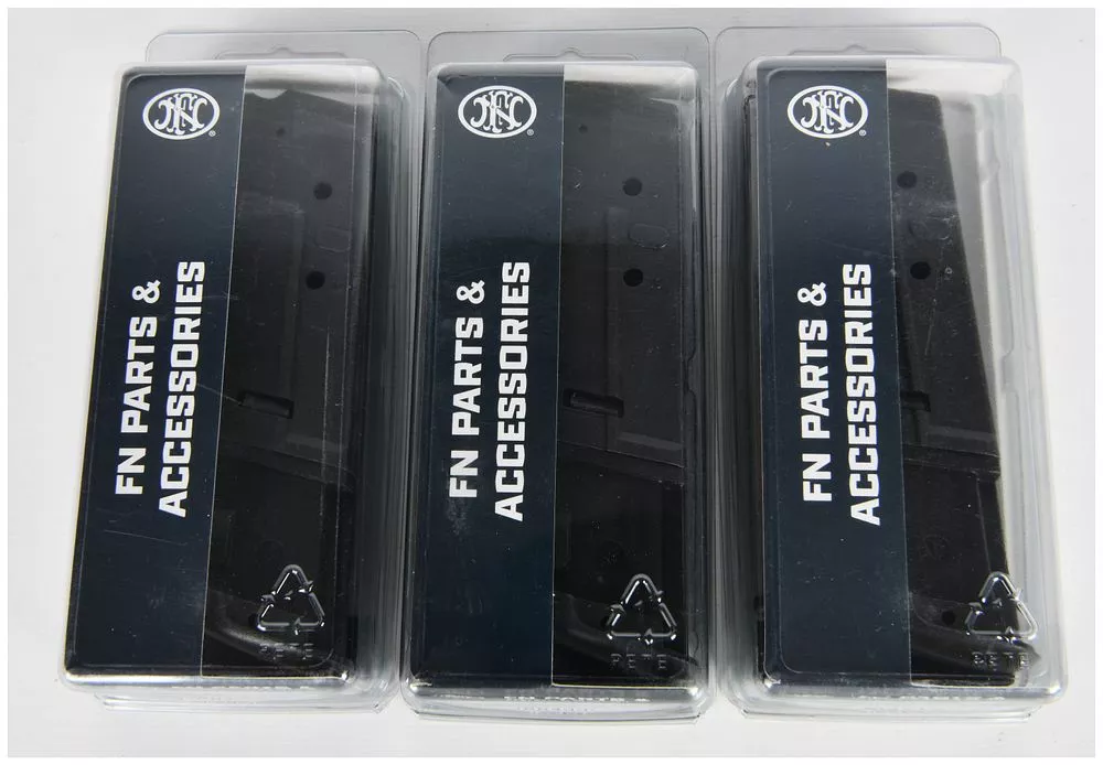 Three FN America 10-Round Pistol Magazines, Part No. 3866100320, New-in-Package