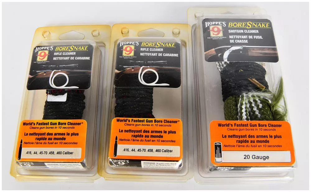 Three Hoppe's 9 BoreSnake Rifle and Shotgun Cleaning Kits