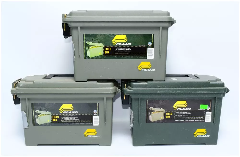 Three Plano Model 1312-00 Water-Resistant Ammo Cans / Field Boxes