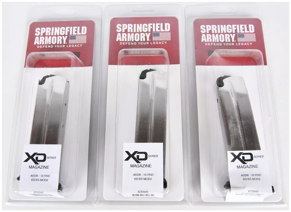 Three Springfield Armory XD/XD MOD 2 Full Size .40S&W 10 Round OEM Magazines – XD0940
