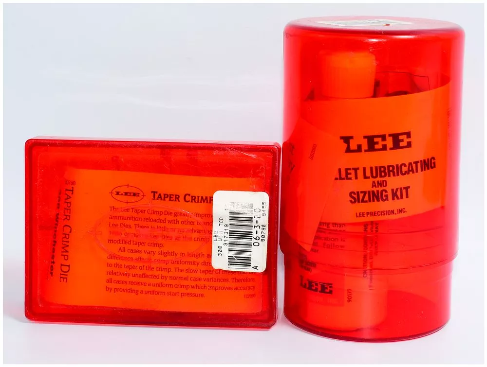 Two Lee Precision, Inc. Reloading Kits: A .223/.556 Taper Crimp Die and a .224 Bullet Lubricating and Sizing Kit
