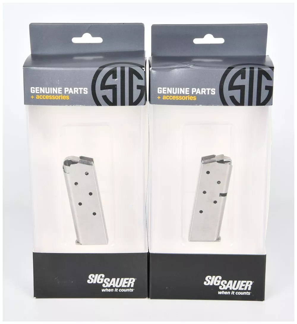 Two Sig Sauer P238 .380 ACP 6-Round OEM Magazines, MAG-238-380-6