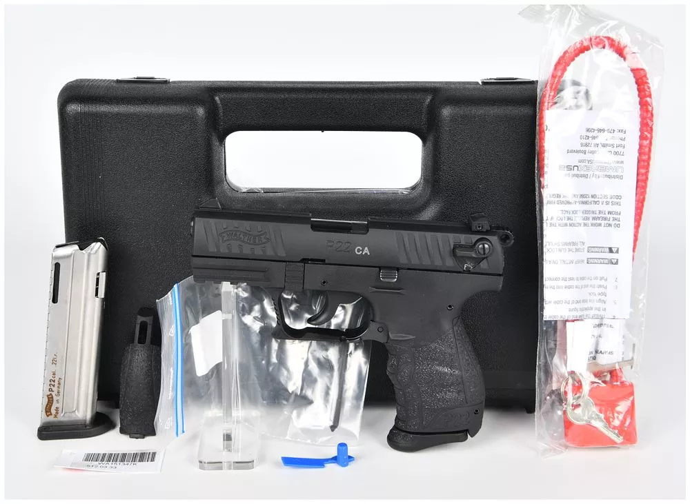 Walther P22 CA .22 LR Semi-Automatic Pistol, Model P22 3.42" CA Black WA, Serial No. WA151347