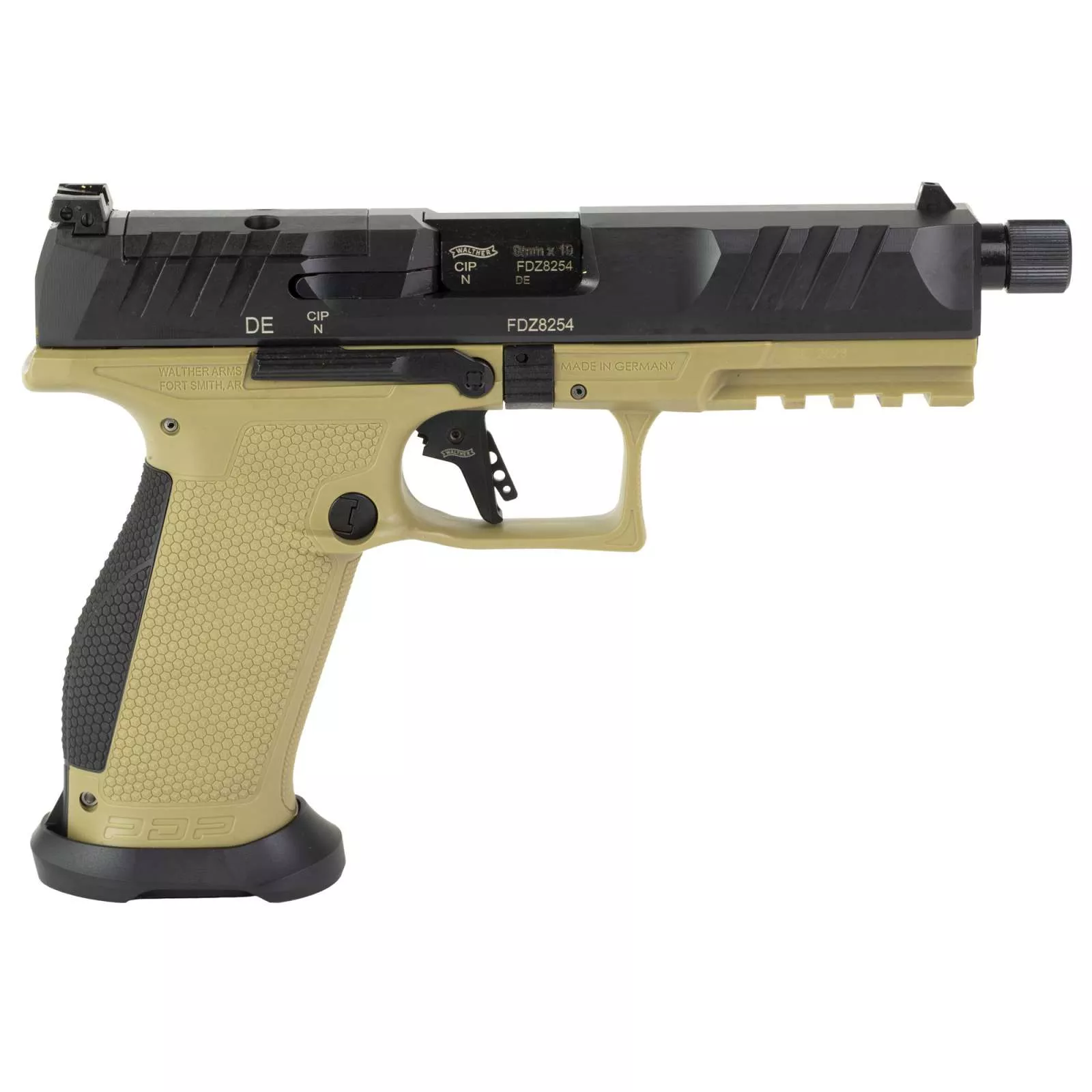 WALTHER PDP PRO SD FULL SIZE 9MM PSTL BLK/FDE 5.1" T.B. 3-18RD MAGAZINES