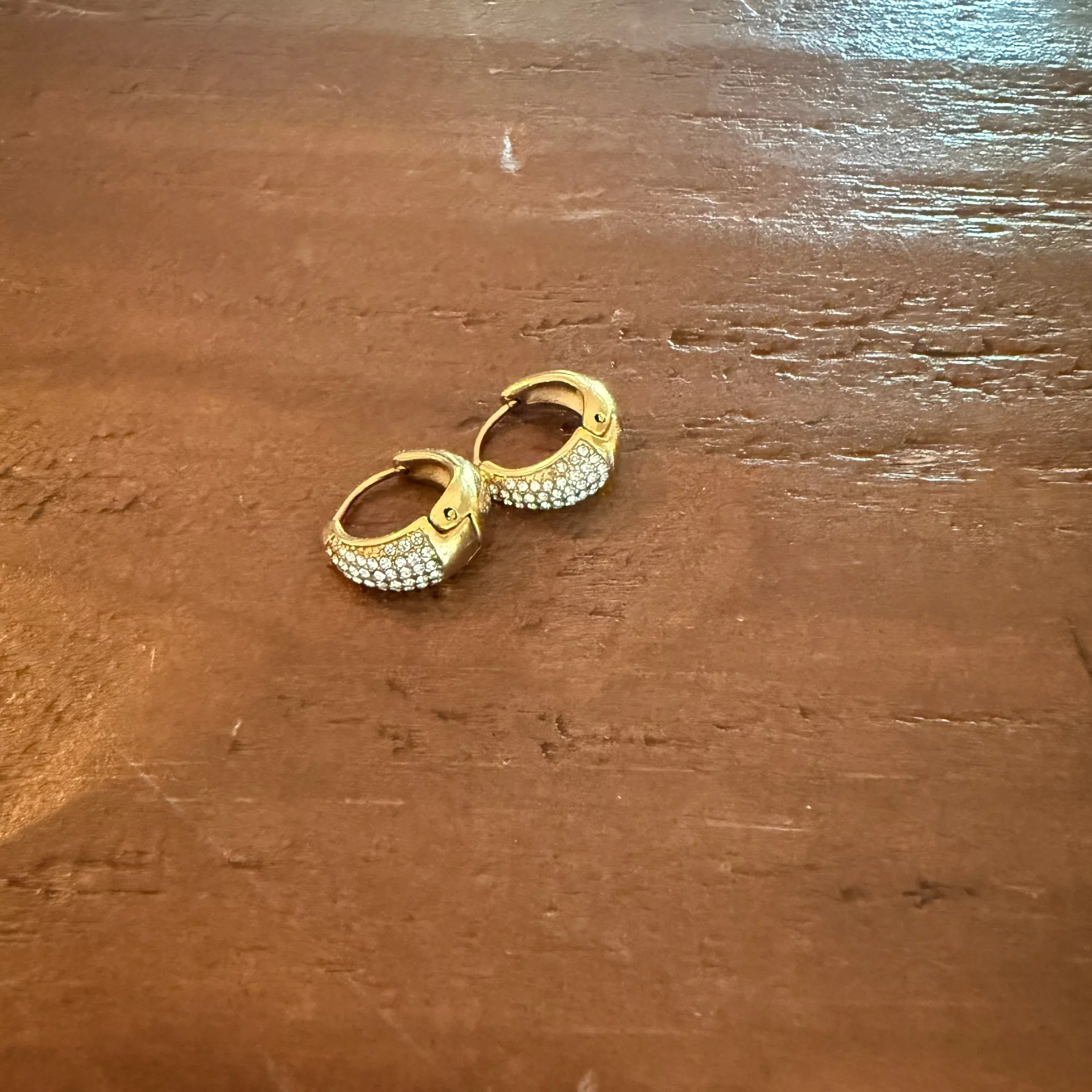 waterproof cz huggie earrings