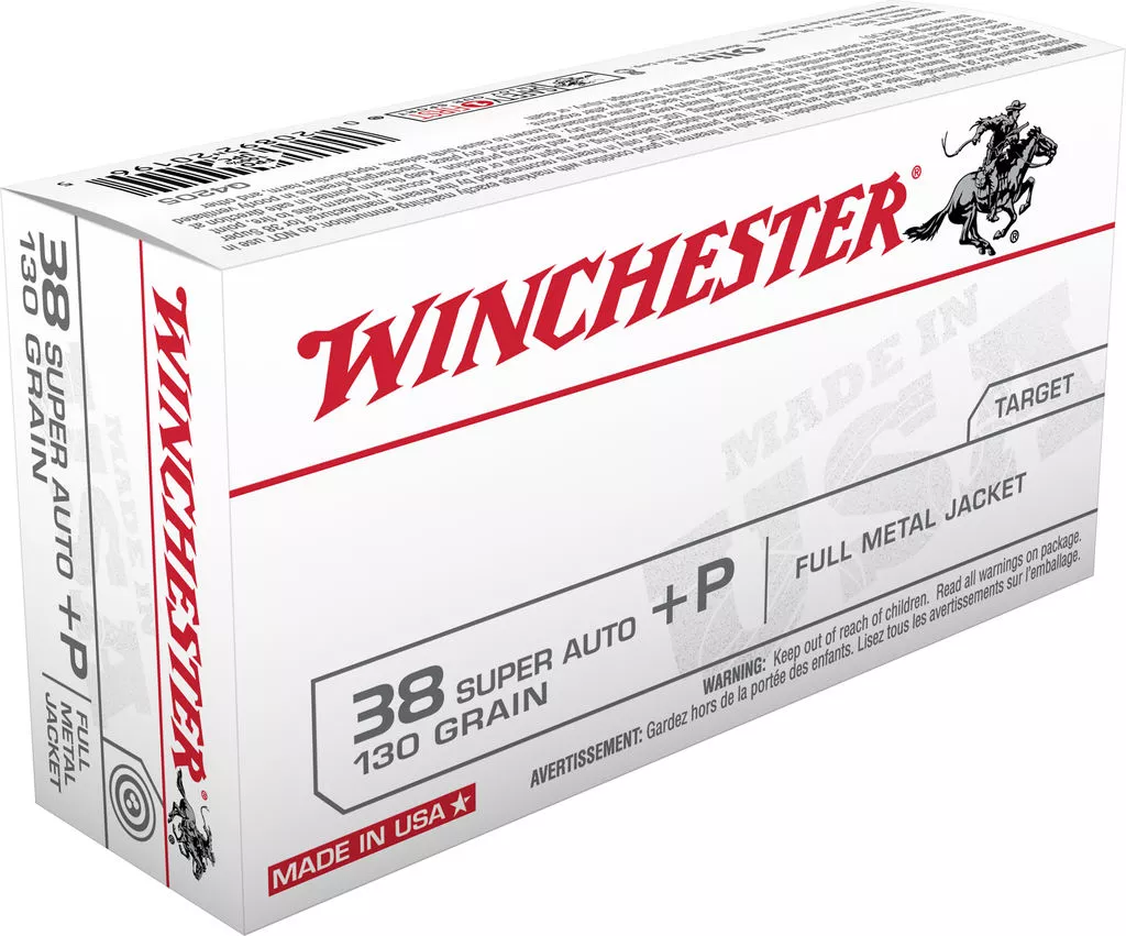 Winchester .38 Super Auto 130Gr FMJ Ammunition - 50 Rounds