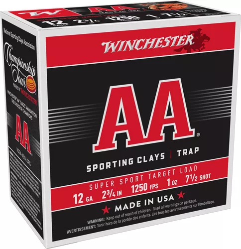 Winchester AA 12 Gauge 2-3/4" #7.5 Shot 1 oz - 250 Rounds (Case Lot)