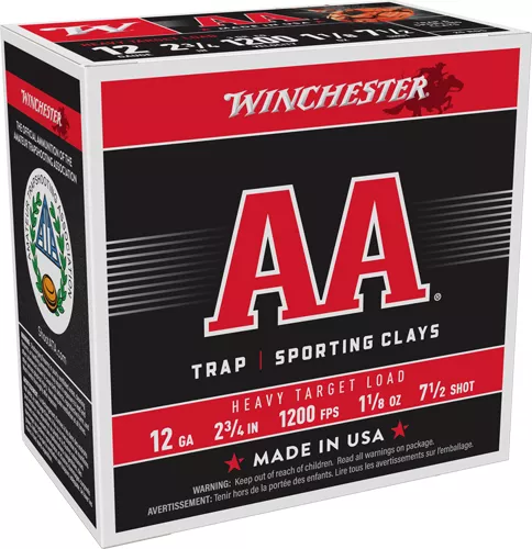 Winchester AA 12GA Shotgun Shells - #7.5 1200FPS Case
