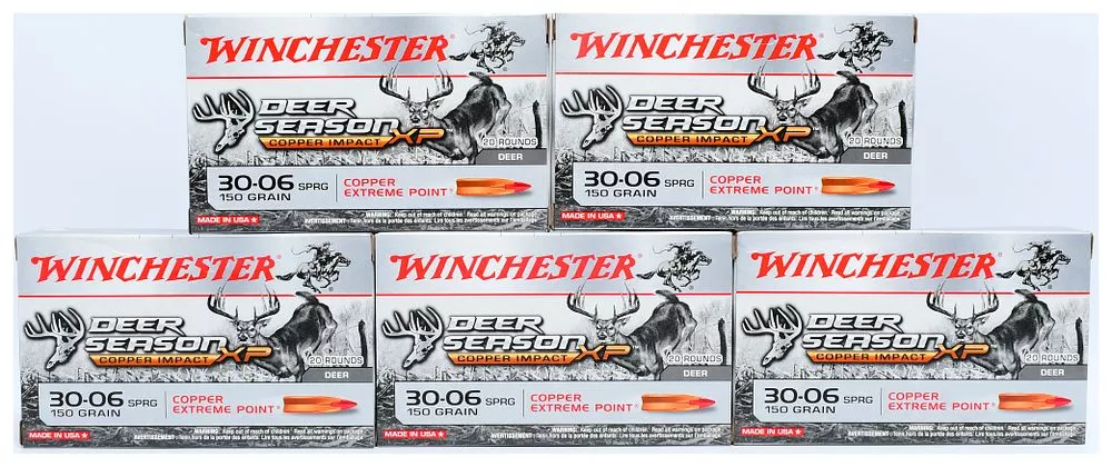Winchester Deer Season XP Copper Impact 30-06 SPRG 150 Grain Ammunition, 100 Rounds