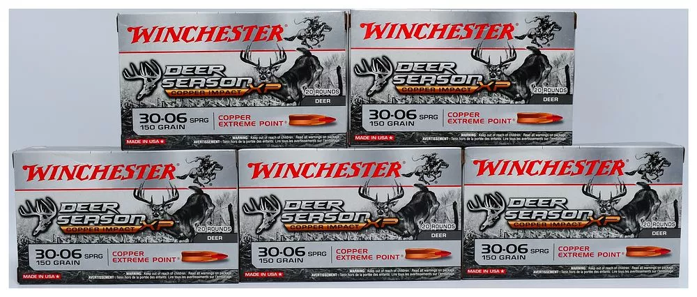 Winchester Deer Season XP Copper Impact .30-06 SPRG 150 Grain Extreme Point Ammunition, 100 Rounds