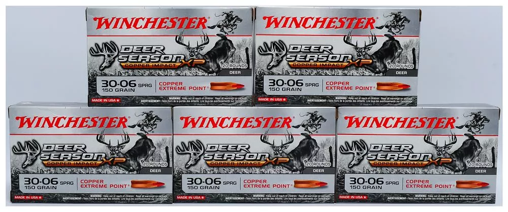 Winchester Deer Season XP Copper Impact .30-06 Sprg 150gr Extreme Point Ammunition, 100 Rounds