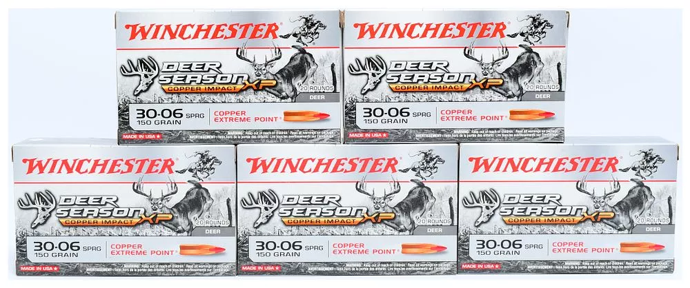 Winchester Deer Season XP Copper Impact .30-06 SPRG 150gr. Lead-Free Ammunition, 100 Rounds