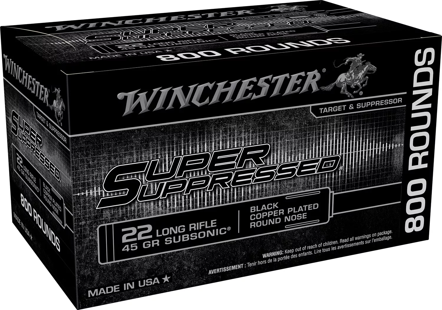 Winchester Super Suppressed .22 LR 45gr CPRN - 800 Rounds